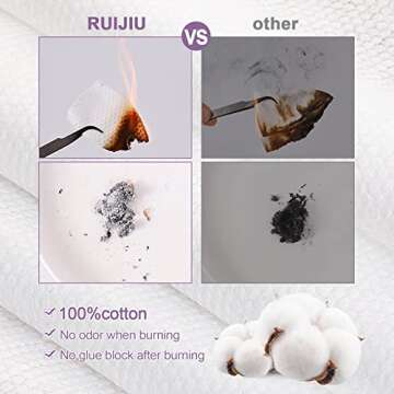 RUIJIU Disposable Face Towel, Large Size 10"X 12", 100% Cotton Biodegradable Unscented Soft and Thick Disposable Clean Face Towels for Washing and Drying, 2 PACK, 130 Count