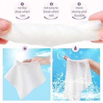 RUIJIU Disposable Face Towel, Large Size 10"X 12", 100% Cotton Biodegradable Unscented Soft and Thick Disposable Clean Face Towels for Washing and Drying, 2 PACK, 130 Count