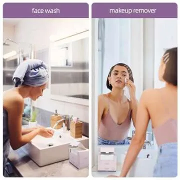 RUIJIU Disposable Face Towel, Large Size 10"X 12", 100% Cotton Biodegradable Unscented Soft and Thick Disposable Clean Face Towels for Washing and Drying, 2 PACK, 130 Count