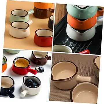 TIDTALEO 2pcs Mini Sauce Dish Coffee Creamer Coffee Syrups Flavor Dish Porcelain Dipping Dish Tiny Sauce Jug Warmer Pot Snack Dish Mini Plates Sauce Plate Cream Cup Ceramics White Baby