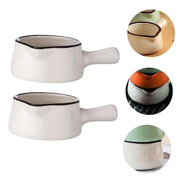 TIDTALEO 2pcs Mini Sauce Dish Coffee Creamer Coffee Syrups Flavor Dish Porcelain Dipping Dish Tiny Sauce Jug Warmer Pot Snack Dish Mini Plates Sauce Plate Cream Cup Ceramics White Baby