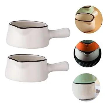 TIDTALEO 2pcs Mini Sauce Dish Coffee Creamer Coffee Syrups Flavor Dish Porcelain Dipping Dish Tiny Sauce Jug Warmer Pot Snack Dish Mini Plates Sauce Plate Cream Cup Ceramics White Baby