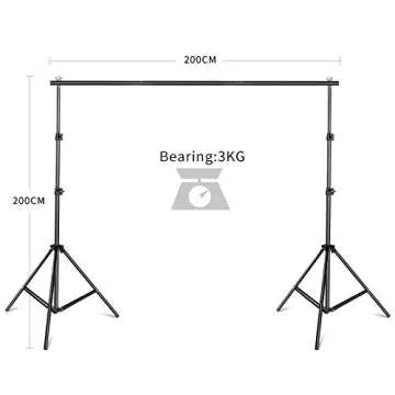SH Heavy Duty Background Stand, 2x2M Backdrop Support System Kit with Carry Bag for Photography Photo Video Studio,Photography Studio1