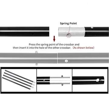 SH Heavy Duty Background Stand, 2x2M Backdrop Support System Kit with Carry Bag for Photography Photo Video Studio,Photography Studio1