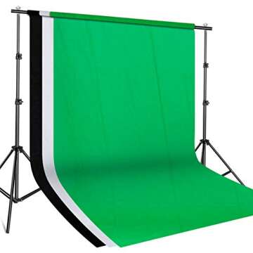 SH Heavy Duty Background Stand, 2x2M Backdrop Support System Kit with Carry Bag for Photography Photo Video Studio,Photography Studio1