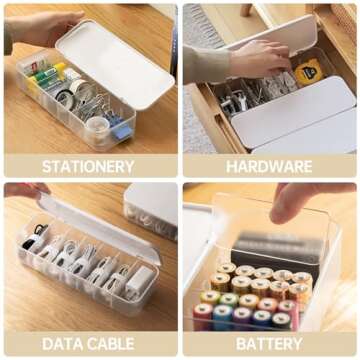 PAVSTINE Adjustable Cable Organizer with 7 Ties for Desk