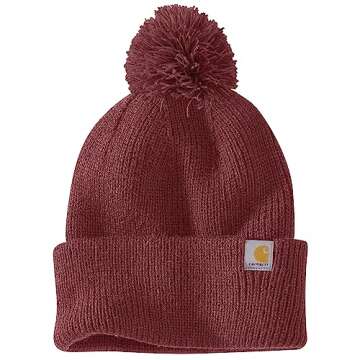 Carhartt Women's Knit Pom Cuffed Beanie, Sable