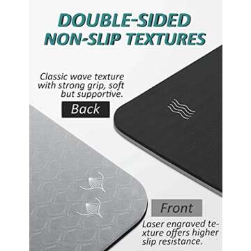 Yoga Mat with Strap, 1/3 Inch Extra Thick Yoga Mat Double-sided Non Slip, Professional TPE Yoga Mats...