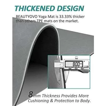 Yoga Mat with Strap, 1/3 Inch Extra Thick Yoga Mat Double-sided Non Slip, Professional TPE Yoga Mats for Women Men, Workout Mat for Yoga, Pilates and Floor Exercises