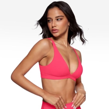Stylish Deep V-Neck Sports Bra for Comfort and Support