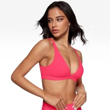 Stylish Deep V-Neck Sports Bra for Comfort and Support