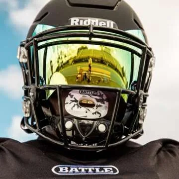 Battle Sports Camo Chrome Oxygen Football Mouthguard - Mouth Guard with Convertible Strap, Superior Airflow and Better Performance, Maximum Protection and Breathability, Works with Braces - White