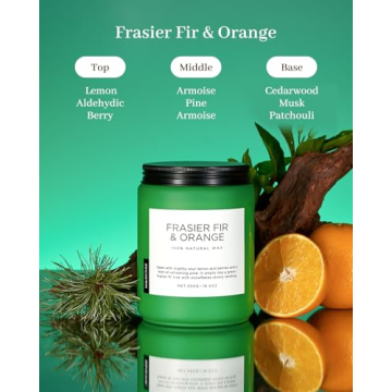 M&SENSE Fir & Orange Candle - 19.4oz Scented Delight