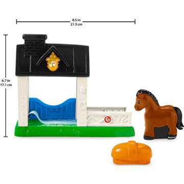 Fisher-Price Little People Toddler Toy Horse Stable Playset with Lights Sounds & Figure for Preschool Pretend Play Kids Ages 1+ Years