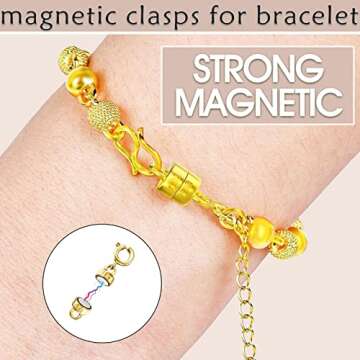OHINGLT 925 Sterling Silver Magnetic Necklace Clasps and Closures,Gold and Silver Magnetic Clasp Converter for Jewelry Making Supplies,Chain Extender Connector for Small Necklace Bracelet