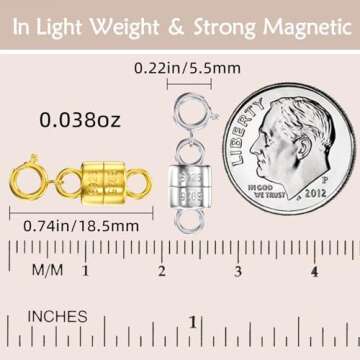 OHINGLT 925 Sterling Silver Magnetic Necklace Clasps and Closures,Gold and Silver Magnetic Clasp Converter for Jewelry Making Supplies,Chain Extender Connector for Small Necklace Bracelet