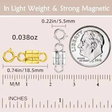 OHINGLT 925 Sterling Silver Magnetic Necklace Clasps and Closures,Gold and Silver Magnetic Clasp Converter for Jewelry Making Supplies,Chain Extender Connector for Small Necklace Bracelet