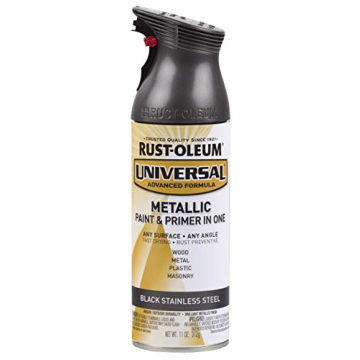 Rust-Oleum 314558 Universal All Surface Metallic Spray Paint, 11 oz, Black Stainless Steel