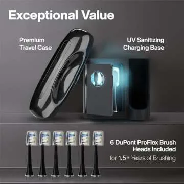 Aquasonic Black Series PRO Electric Toothbrush with UV Sanitization
