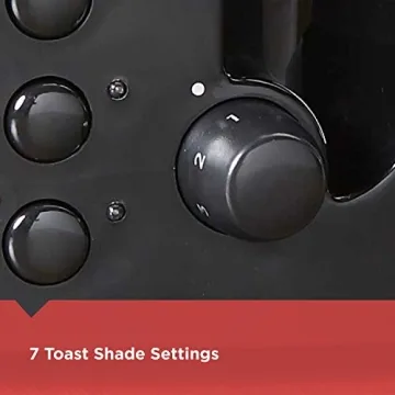 BLACK+DECKER 4-Slice Toaster, TR1410BD, Extra-Wide, 7 Shade Settings, Crumb Trays, Gloss Black