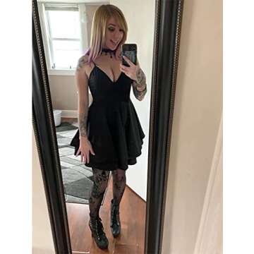 TOB Women Sexy Soft Spaghetti Strap Sleeveless Pleated Club Mini Dress Black