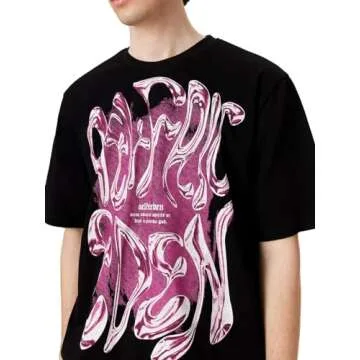 Aelfric Eden Metalic Graphic Tees Men Y2k Oversized T Shirts Women Vintage Tees Black Summer Tops