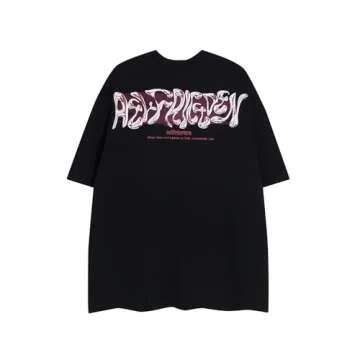Aelfric Eden Metalic Graphic Tees Men Y2k Oversized T Shirts Women Vintage Tees Black Summer Tops
