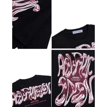 Aelfric Eden Metalic Graphic Tees Men Y2k Oversized T Shirts Women Vintage Tees Black Summer Tops