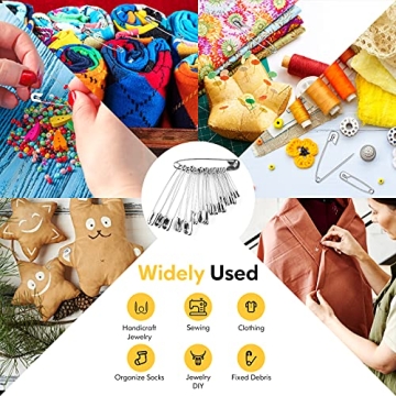 Huhuhero Safety Pins Assorted 150-Pack for Crafting