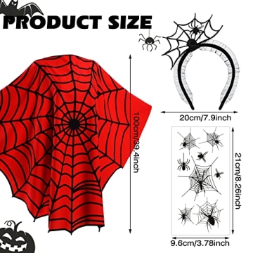 Jinei Halloween Spiderweb Costume Set for Spooky Fun