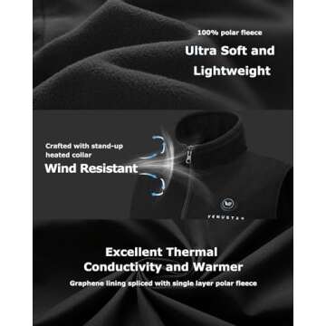 Venustas Men's Fleece Heated Vest with Battery, Lightweight Insulated Electric Vest