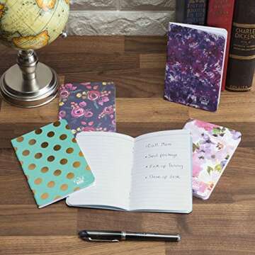 Elan Publishing Company Assorted Pattern Field Memo Notebooks, 3.5x5.5 in Ruled Lined Office Notepads for Nurses, Teachers, and Students, Small and Easy to Carry Pocketbook, Quick Note Taking, 5 Pack