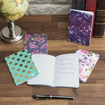 Elan Publishing Company Assorted Pattern Field Memo Notebooks, 3.5x5.5 in Ruled Lined Office Notepads for Nurses, Teachers, and Students, Small and Easy to Carry Pocketbook, Quick Note Taking, 5 Pack