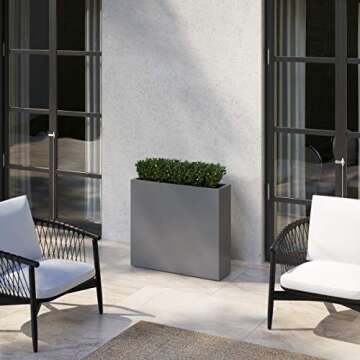 Austin Avenue Accents 24" Black Fiberglass Planter Box