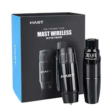 Mast Tour Cordless Tattoo Pen Machine Kit, Professional Rotary Cartridges Tattoo Gun, Replacement Ta...