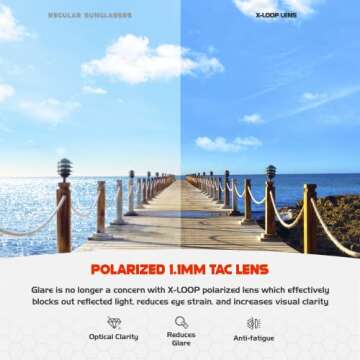 X LOOP Polarized Sports Sunglasses for Men - Wrap Around UV400 Baseball Running Cycling Driving Fishing Golf Glasses