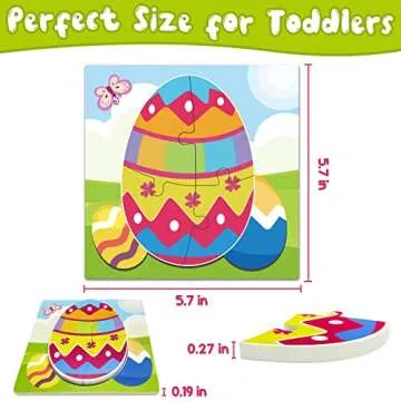 4 Pack Easter Wooden Puzzles for Safe Toddler Play