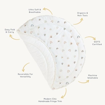 MakeMake Organics Baby Play Mat GOTS Certified Cushioned Rug