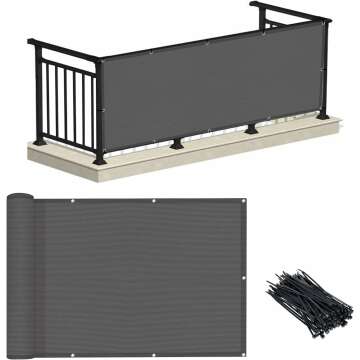 Stylish LOVE STORY Charcoal Privacy Screen Fence Cover - 3'x10' Durable Design