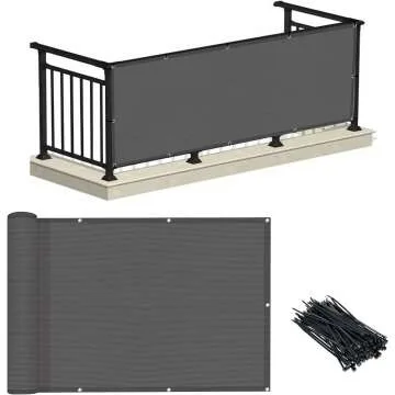 LOVE STORY Charcoal Privacy Screen Fence - Durable Cover