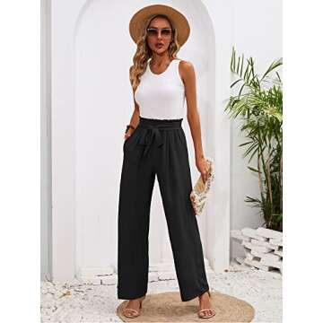 Heymoments Women's Stylish Wide Leg Pants for Everyday Comfort