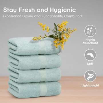 Ariv Towels 4-Piece Large Premium Bath Towels Set-Suitable for Sensitive Skin & Daily Use-Soft, Quic...