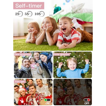 Kids 56MP Digital Camera with Zoom - Pink