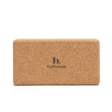 B YOGA B Block 3, 100% Cork - for Yoga, Pilates, Workout and Floor Exercises, 8.5” x 4.5” x 3”