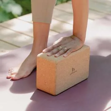 B YOGA B Block 3, 100% Cork - for Yoga, Pilates, Workout and Floor Exercises, 8.5” x 4.5” x 3”