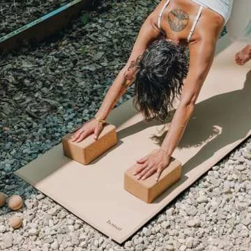 B YOGA B Block 3, 100% Cork - for Yoga, Pilates, Workout and Floor Exercises, 8.5” x 4.5” x 3”