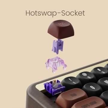 Akko Mechanical Gaming Keyboard with Walnut Wooden Case, MU01 Autumn 65% 68-Key RGB 2.4G Wireless/Bl...