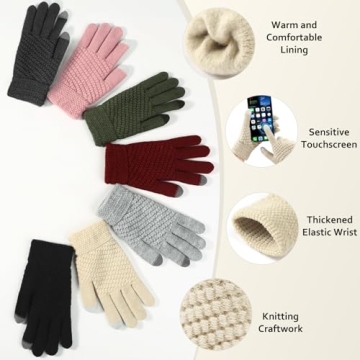 Stylish 3-Piece Winter Beanie Hat Scarf Gloves Set