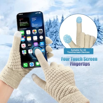 Stylish 3-Piece Winter Beanie Hat Scarf Gloves Set