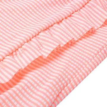 LIZENS Girls Swimsuit Kids Scalloped One Piece Ruffle Swimsuit Girls Swimwear Print (5-6T, Pink)